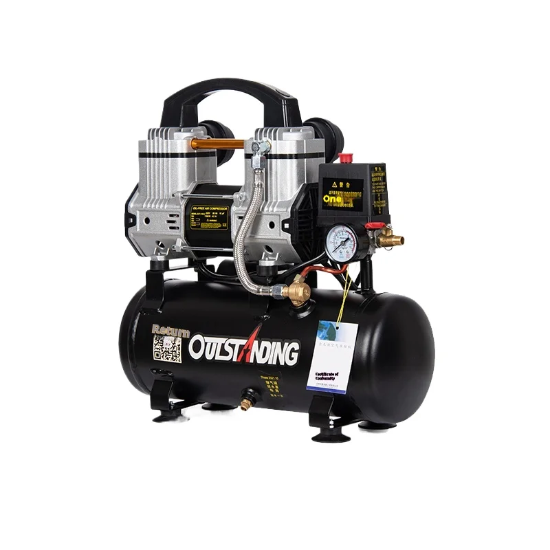 Промышленный Воздушный компрессор 220 В 8 л бесшумный безмасляный воздушный насос