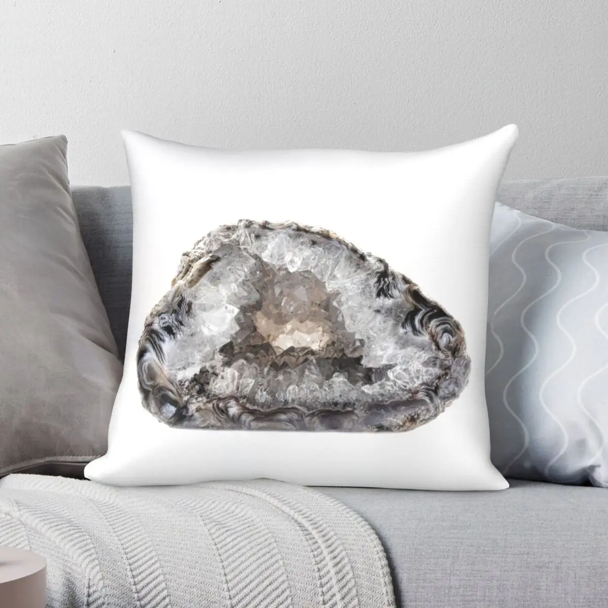 

Crystal Cut Healing Stone Pillowcase Polyester Linen Velvet Printed Zip Decor Pillow Case Bed Cushion Cover