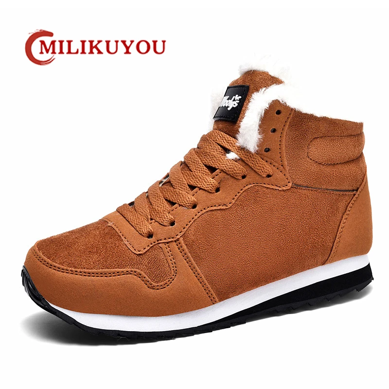 Men Boots Winter Snow Boots For Women Outdoor Non-slip Warm Fur Cotton Shoes 2022 Winter Big 48 Waterproof Unisex Leather Shoes