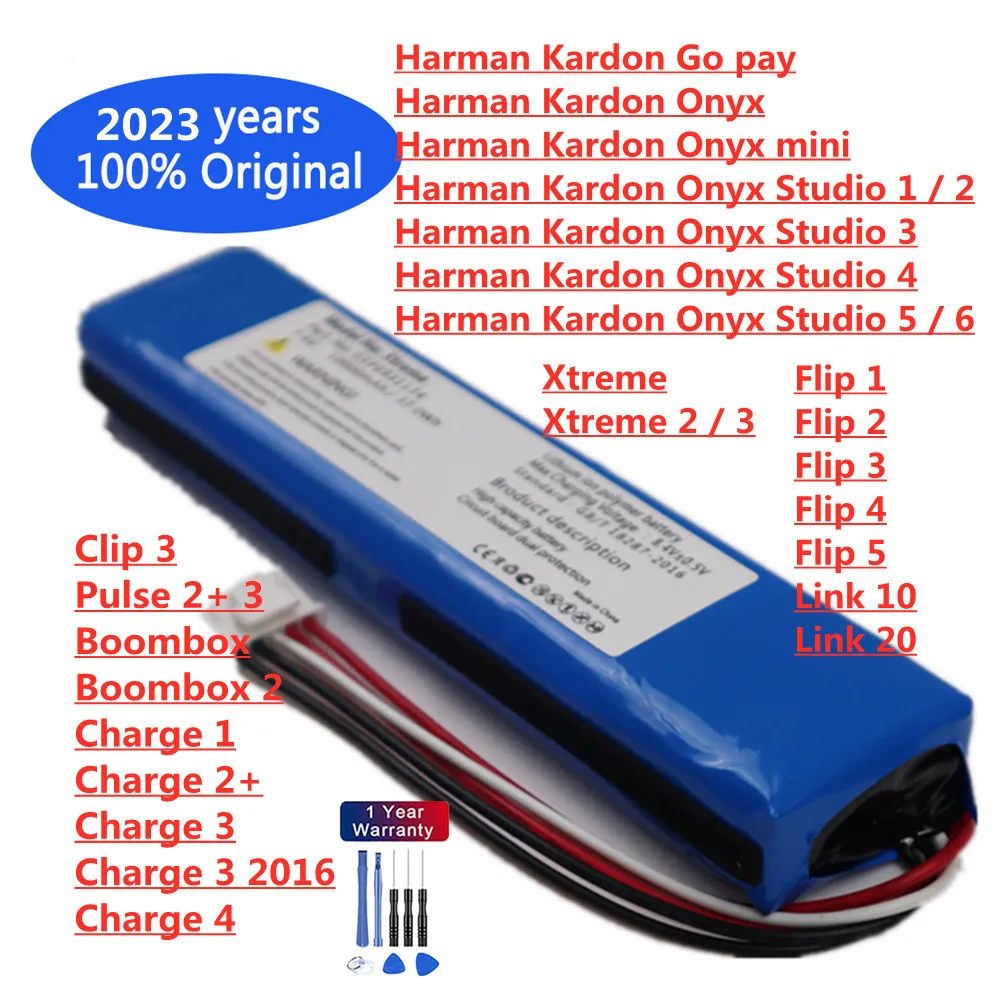 

Original Battery Harman Kardon Onyx Studio 6 5 Go pay JBL Xtreme Boombox Clip Charge Pulse Flip 4 3 2 Link 20 10 Speaker Bateria