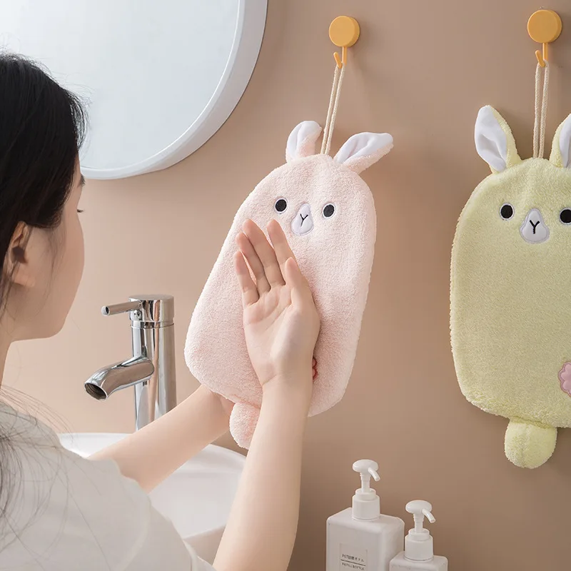 

Cartoon Rabbit Hand Towel Coral Fleece Soft Skin-friendly Not Irritating Children Handkerchief Home Decora Multipurpose Towels