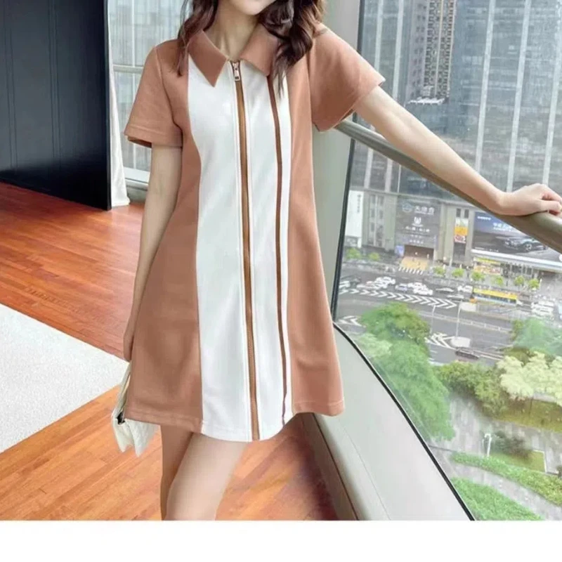 Женское Повседневное платье-поло винтажное классическое ТРАПЕЦИЕВИДНОЕ ПЛАТЬЕ