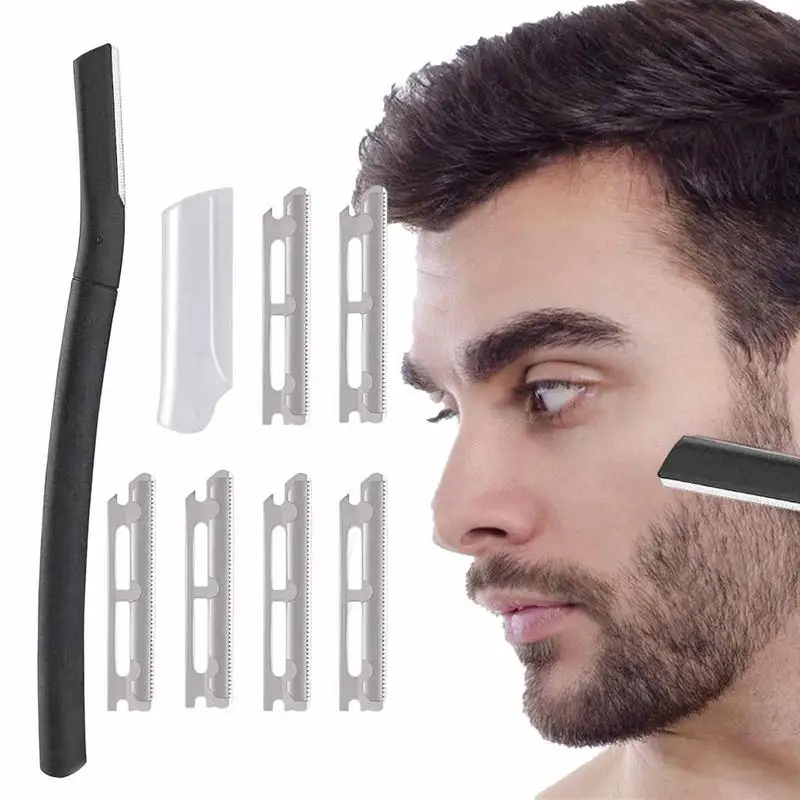 

Beard Mustache Straight Edge Razor Mens Beards Edgers Trimmer Shaping Tool Blade Face Razor For Eyebrows Eye Brow Shaver Razors