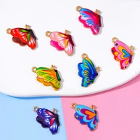 20pcs 24x16mm colorful butterfly charm pendant enamel oil drop necklace bracelet earrings diy jewelry making accessories wholesa