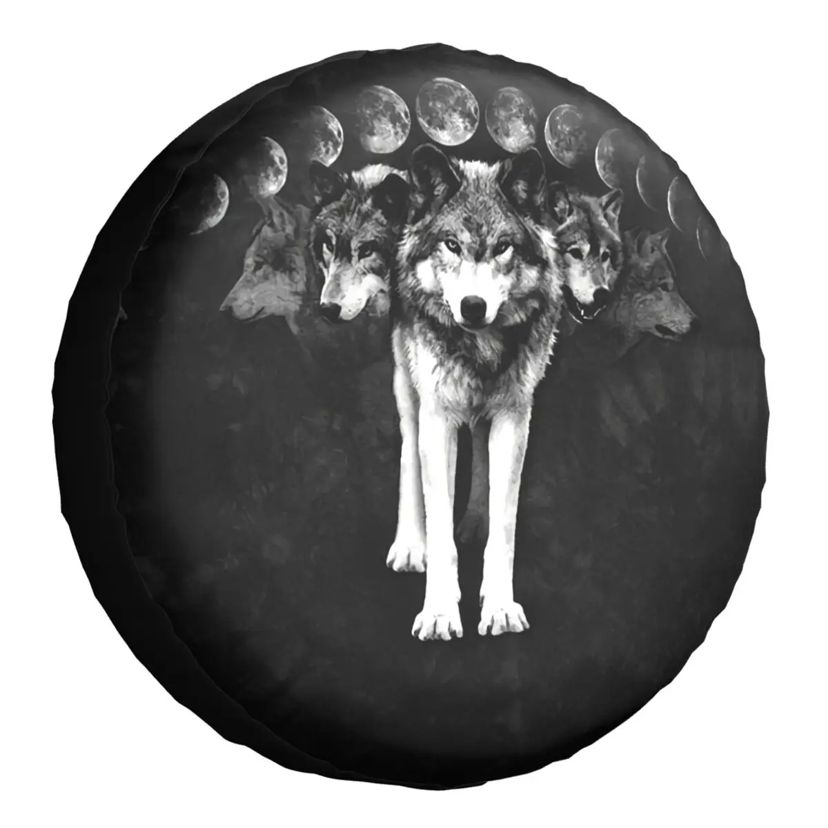 

Чехол для запасной шины с изображением животных, дорожная сумка для защиты от атмосферных воздействий, чехол для колеса семьи волка для Suzuki ...