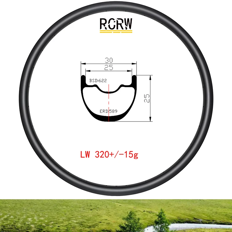 

УГЛЕРОДНЫЙ обод для горного велосипеда 29er XC 30X2, 5 мм, 320 г, 30, 25 дюймов