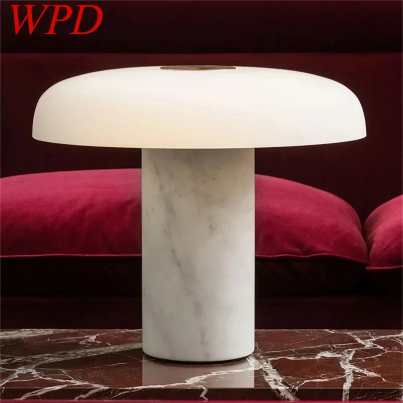 

WPD Nordic Simple Table Lamp Modern Creative Marble LED Desk Light Mushroom Decorative Living Room Bedroom