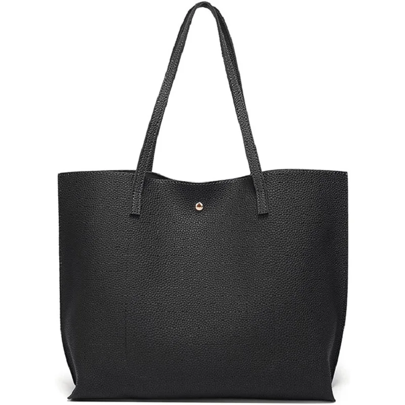 

New simple light luxury style solid color handbag Ladies hand tote bag