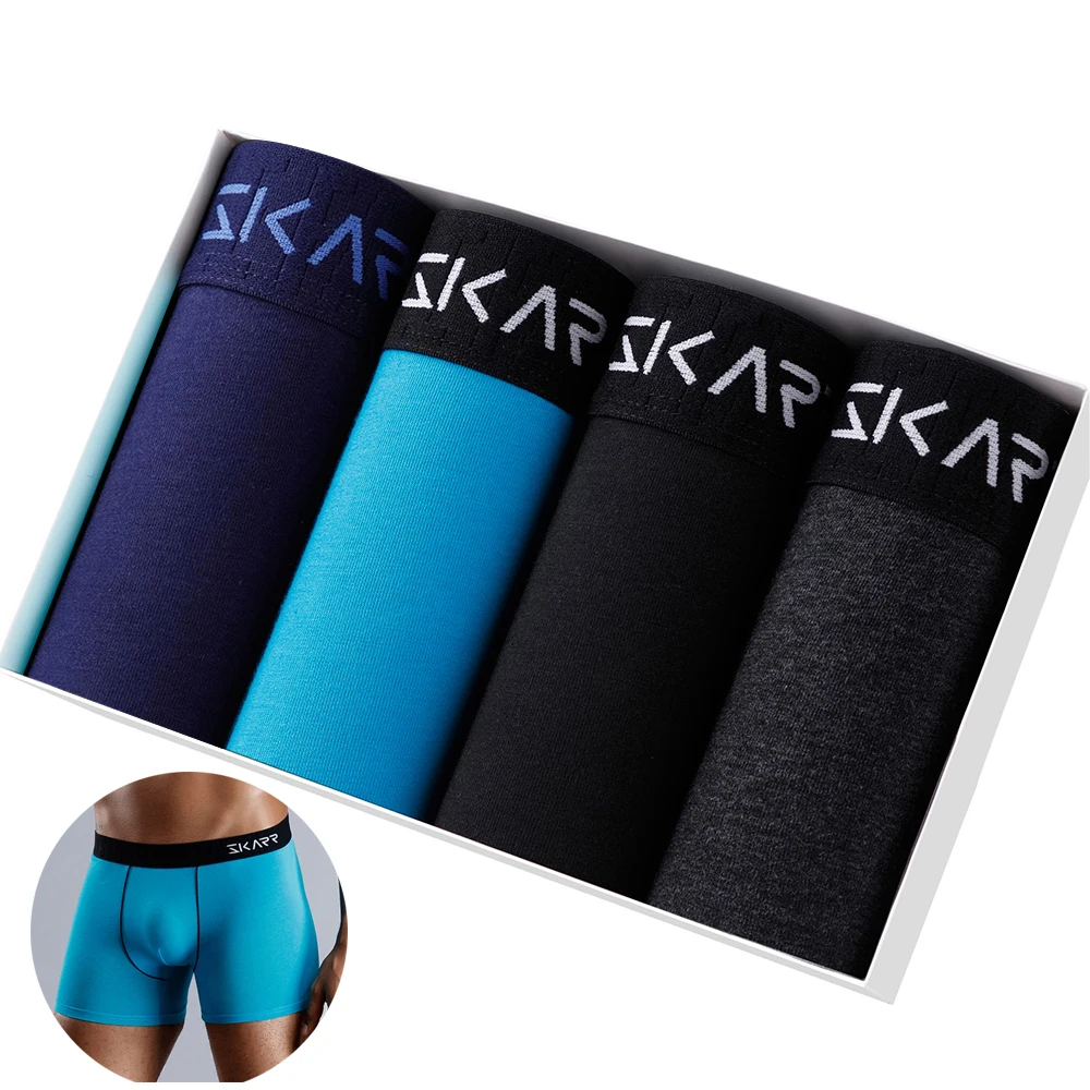 4Pcs Hot Underwear Mens Boxers Sexy Underpants Slip Man Cotton Men's Panties Homme Boxer Shorts Brand Bóxeres