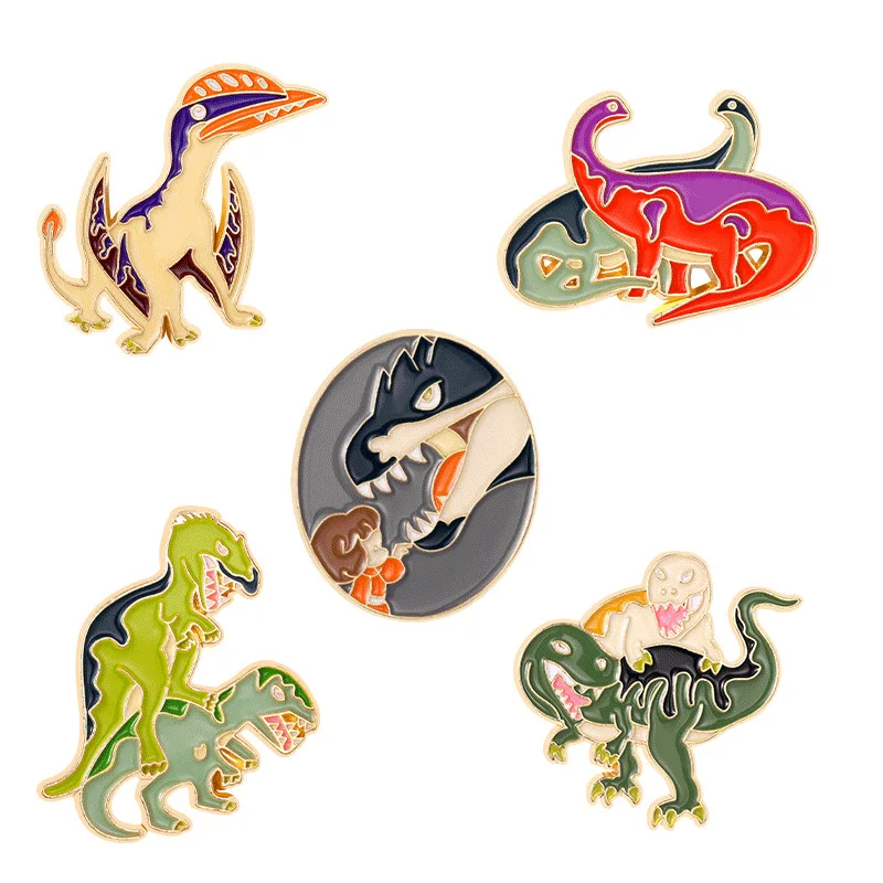 

Cute Dinosaur Lapel Pins Enamel Manga Brooches For Women Badges Anime Hijab Fashion Jewelry Punk Backpack Clothes Accessories