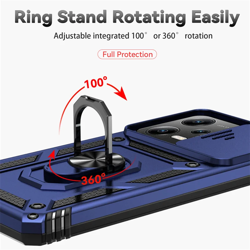 Противоударный бронированный магнитный автомобильный держатель-кольцо чехол