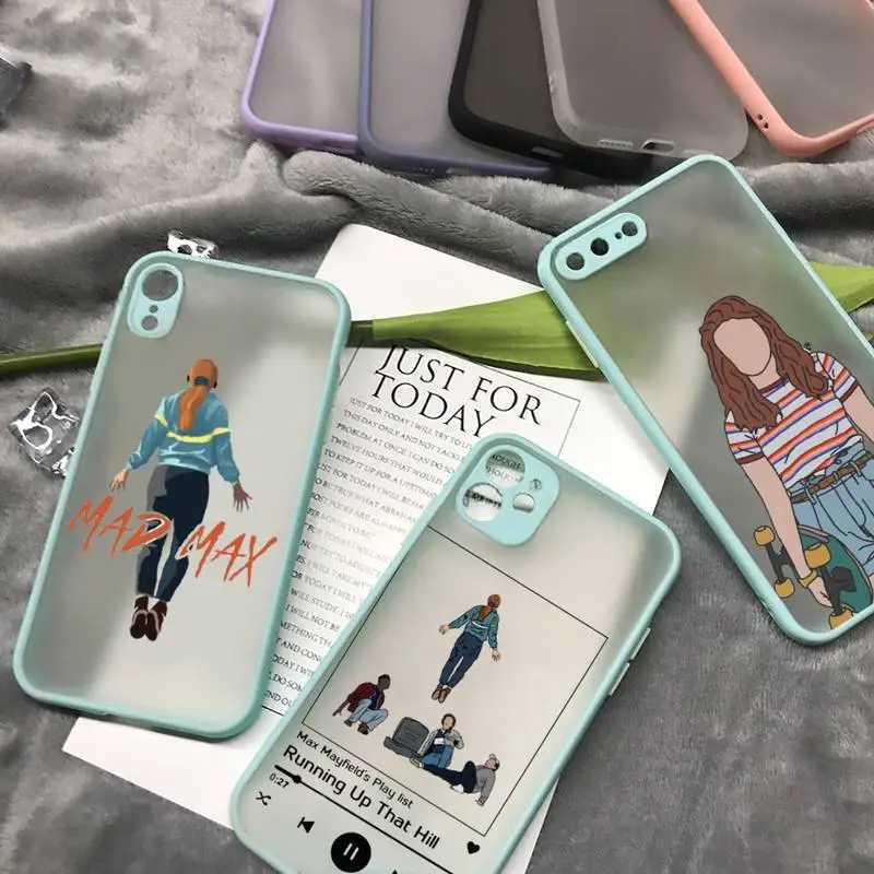 

max stranger things Phone Case matte transparent For iphone 7 8 11 12 13 plus mini x xs xr pro max cover