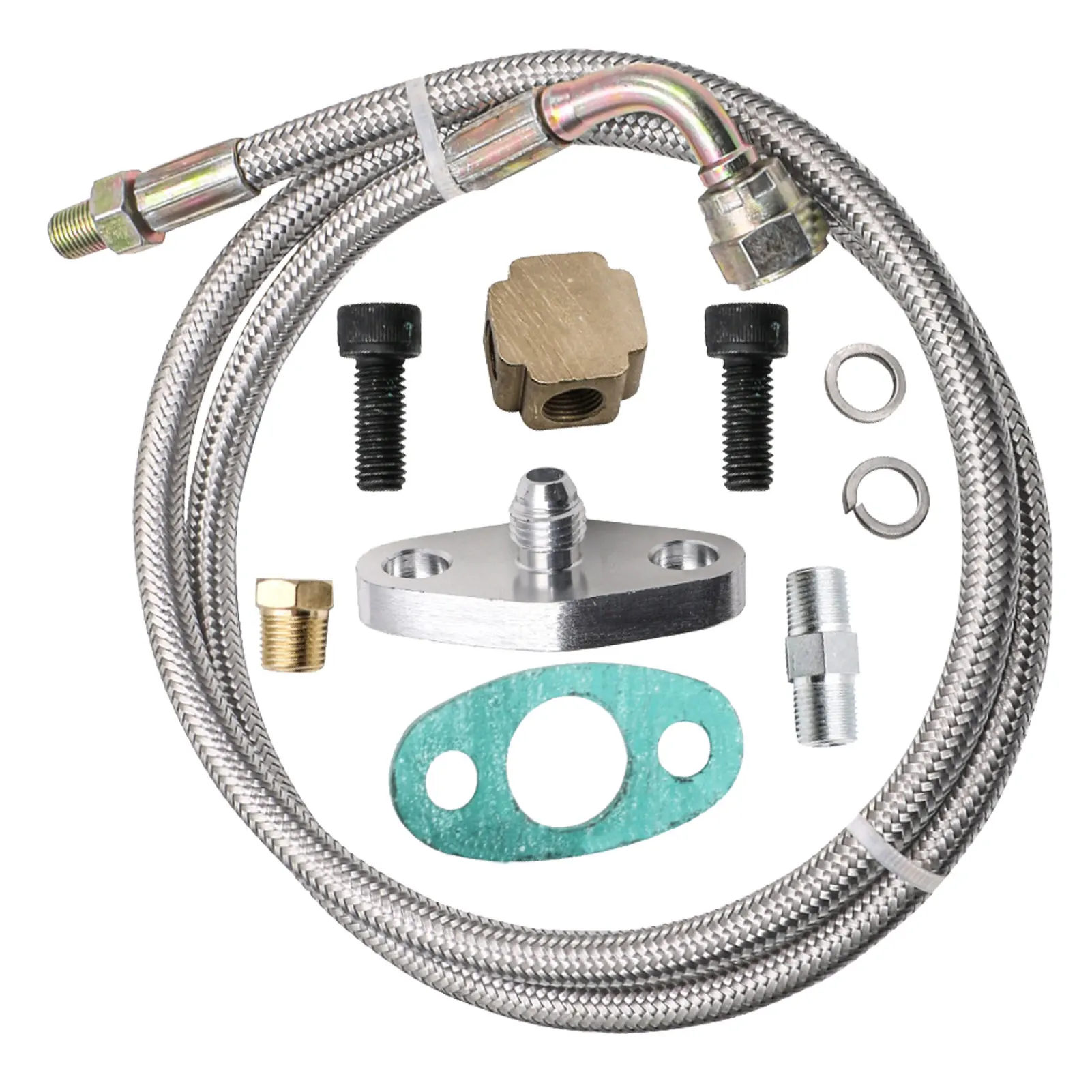 

T3 T4 Turbo Charger Oil Feed Line Turbo Oil Feed Line Kit Oil Return Line Oil Drain Line Kit T3 T4 T70 T60 T61 Turbo Oil Supply
