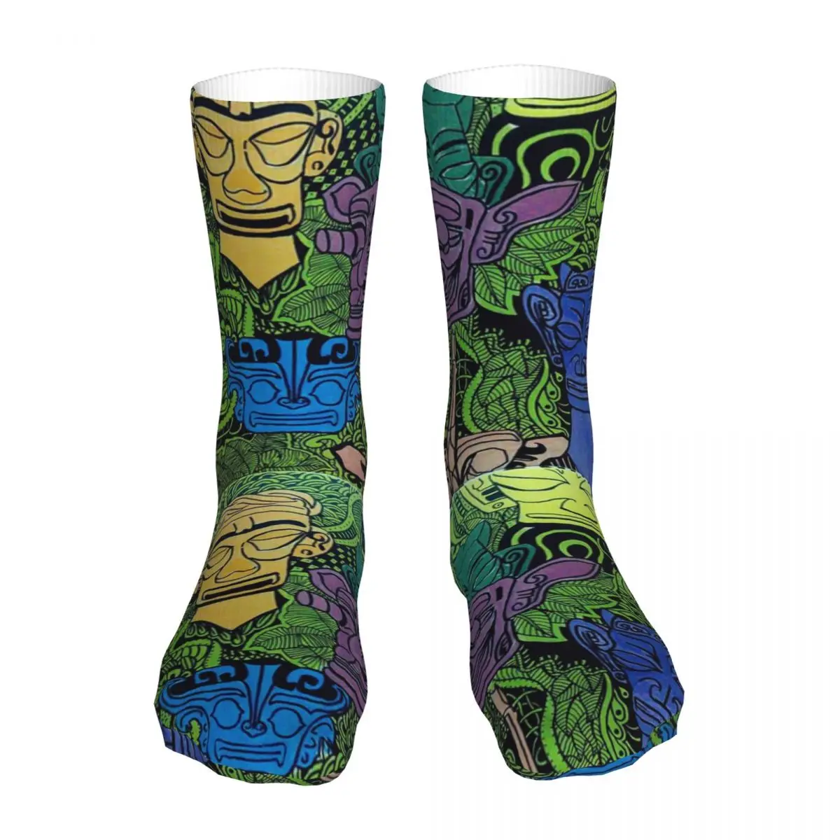 

Новинка, носки унисекс с золотой маской, зимние носки, теплые толстые вязаные мягкие Повседневные носки