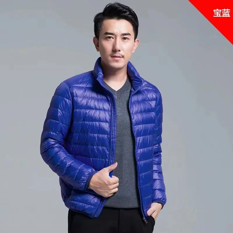 2022 New Winter Fashion Brand Ultra Light Duck Down Jacket Mens Korean Streetwear Feather Coats Stand Collar Warm Men Clothes