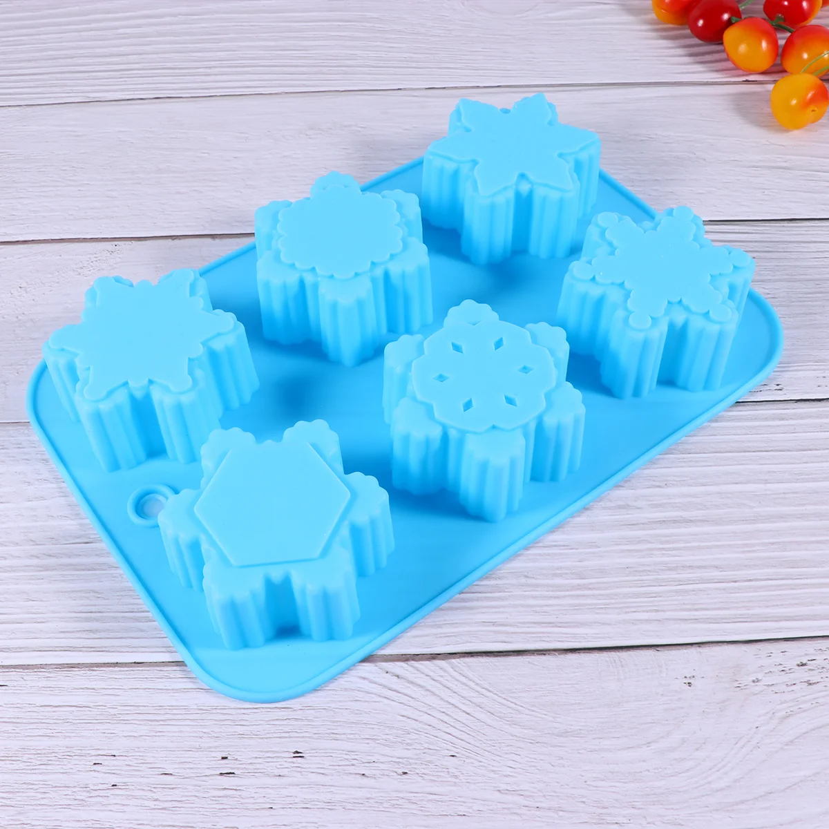 

Silicone Mold Soap Cake Christmasmaking Trays Ice Baking Snowflake Diy Moldstray Cube