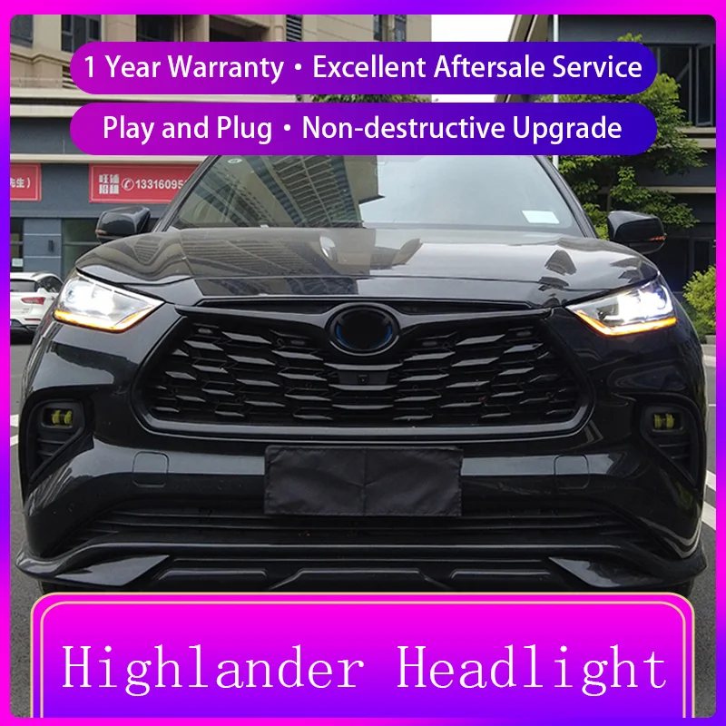 Стайлинг автомобильных фар для Toyota 2022-2023 Highlander Front светильник DRL головная лампа