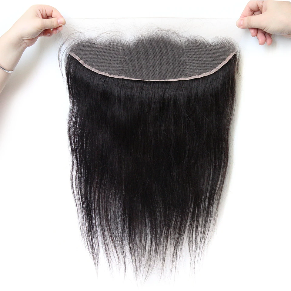 

13x4 Transparent Lace Frontal Closure Brazilian Human Hair Straight Virgin Human Raw Hair HD Lace Pre Pluced with Baby Hair