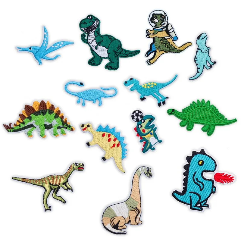 

Cartoon Dinosaur Embroidery Cloth Stickers Animal Patch Children's Clothing Accessories DIY Adhesive Stickers Cloth Down Jacket