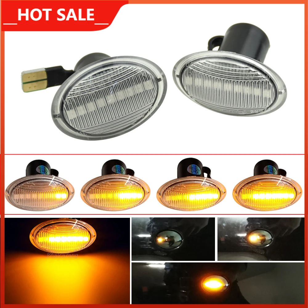 

Sequential Flashing LED Turn Signal Side Marker Light For Fiat 500 Ford KA Lancia Lybra Ypsilon Alfa 4C For Maserati