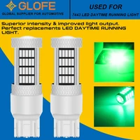 glofe 7440 7443 led drl daytime running light bulbs green 92smd super bright