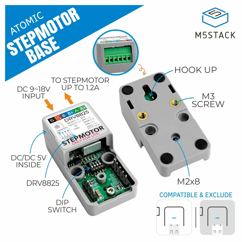 

Официальная база Stepmotor M5Stack ATOMIC (DRV8825)