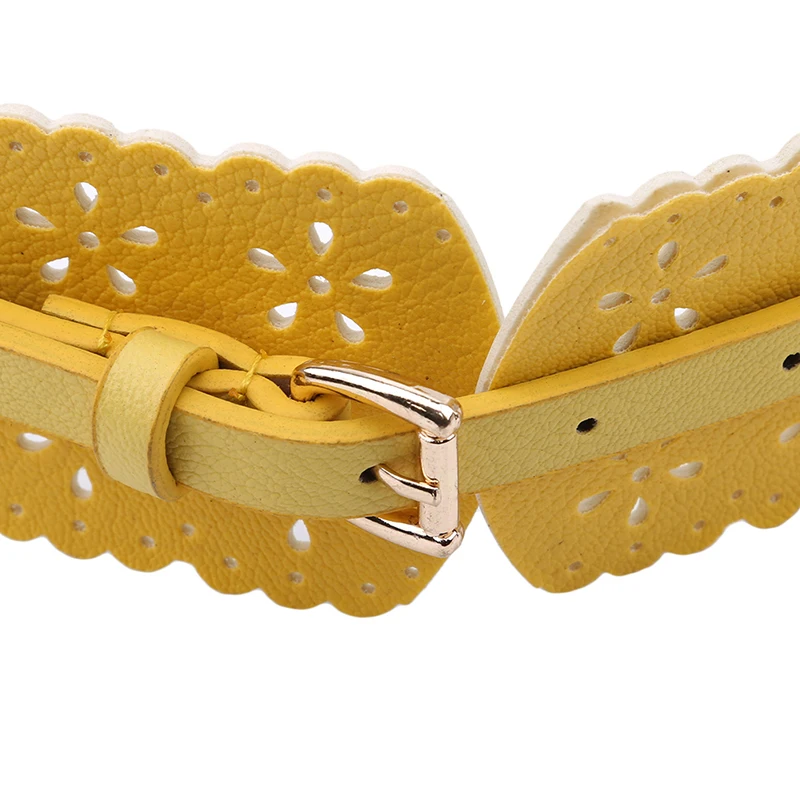 Модный женский ремень с полыми цветами широкий пояс |