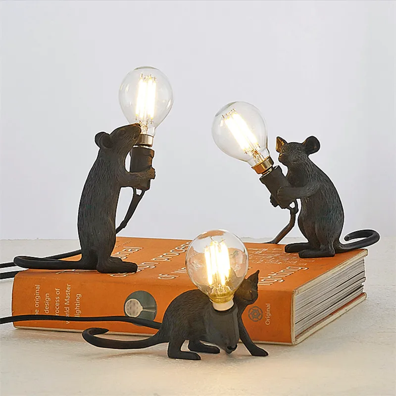 

Modern Mini Resin Mouse Nordic Stand Desk Light LED Table Lamps for Living Room Night Stand Bedroom Home Decor Study Fixtures