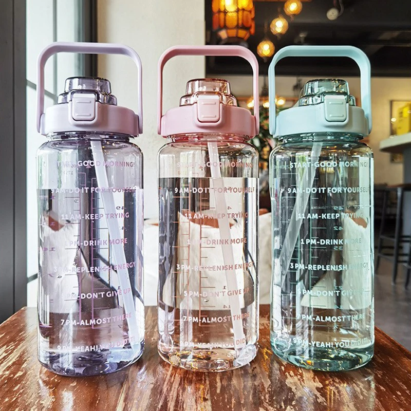 With Straw Outdoor Sports Female Travel Bottles Fitness Cup 