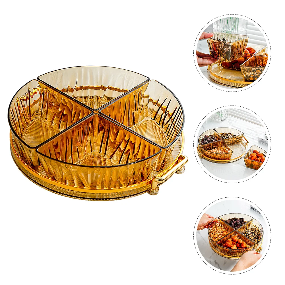 

1 Set Divided Serving Tray Sectional Round Plastic Appetizer Serving Tray Fruit Tray