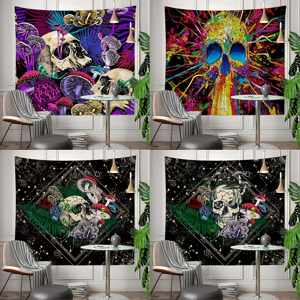 Skeleton tapestry Modern simple household wall decorative cloth Background wall hanging cloth Sun God room art tapestry