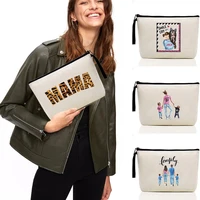 canvas cosmetic bag fashion ladies multifunctional outdoor travel storage make up cases environmental friendly mom print handbag