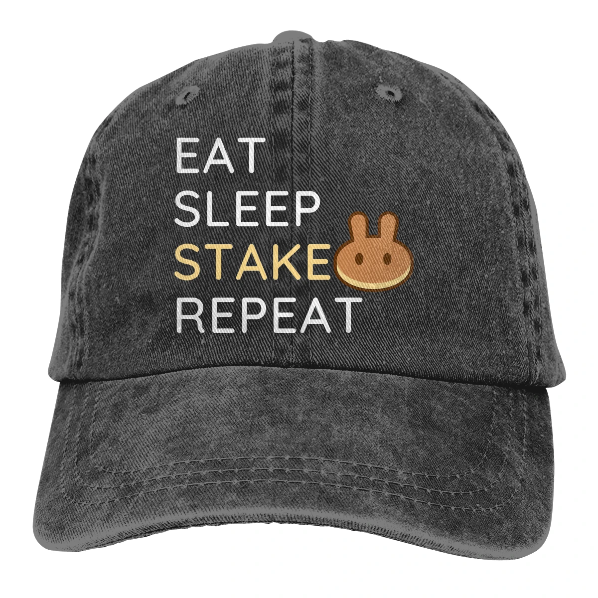 

Washed Men's Baseball Cap Stylish Eat Stake Repeat Trucker Snapback Caps Dad Hat PancakeSwap Cake Crypto Miners Golf Hats