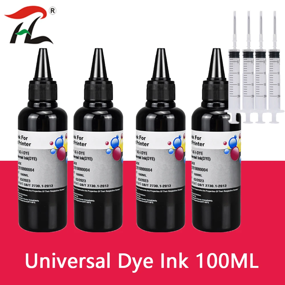

Black Refilled Dye Universal Ink Kit Compatible for HP Canon Epson Brother Deskjet Printers Tank Ink Cartridges CISS Ink