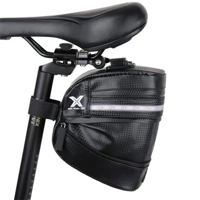

Portable Waterproof Bicycle Tail Bag With Light, Light Emitting, With Reflective Anti-collision Equipment, Riding Rear Seat Bag.