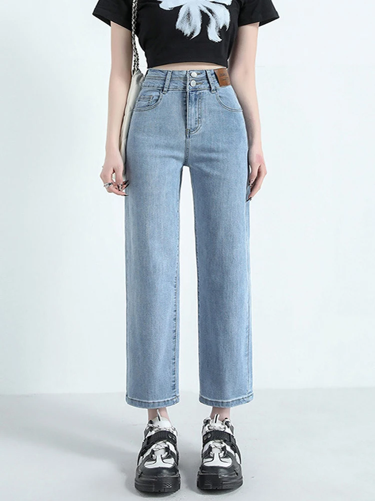 High Waist Straight Leg Jeans Women Slim Cigarette Pants Y2k streetwear Vintage Trousers Dongdaemun 2023 Korean Style Clothes