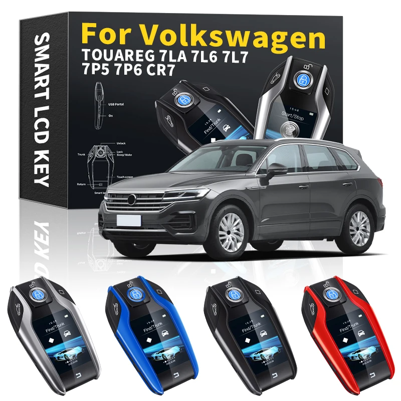 

For Volkswagen TOUAREG 7LA 7L6 7L7 7P5 7P6 CR7 2000 2009 2021-2022 Remote Key LCD Display Screen keyless-go smart key vehicle