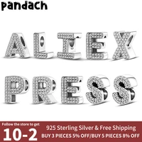 2022 new fits original pandach bracelets silver color 26 english letters beads women original color pendant bead diy jewelry hot