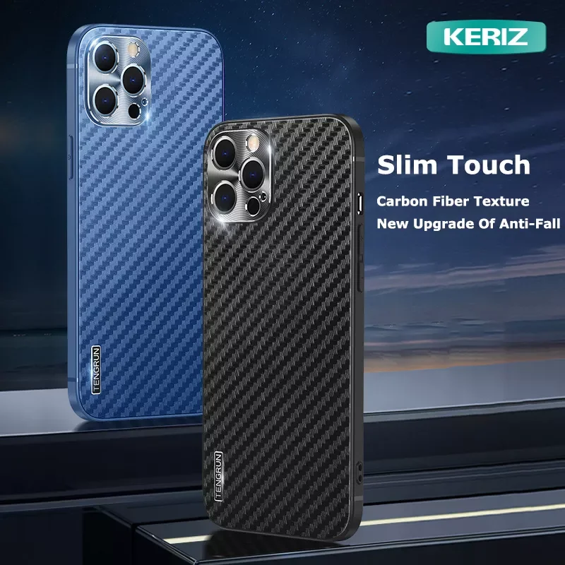 

Luxury Metal Anti-drop Carbon Fiber Phone Case for Iphone X XR XS Max 11 12 Pro Max 13 13Pro 13Mini 13 Pro Max