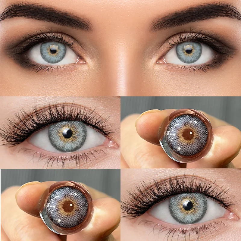 Контактные линзы Duoxiu 2 шт. зеленого цвета с диоптриями для близорукости-0 00 ~-8