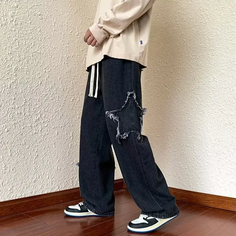 Wide Leg Cargo Pants Streetwear Baggy men Jeans 2022 Spring Autumn Men Korean Fashion Loose Straight Male Brand Clothing S-3XL