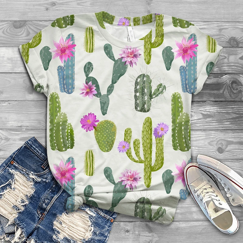 

Женская летняя футболка с коротким рукавом и цветочным принтом