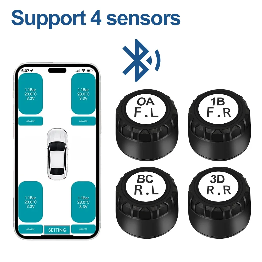 Система контроля давления в шинах совместимая с Bluetooth датчики
