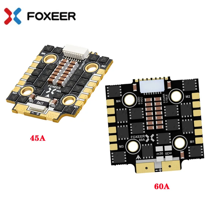 

FOXEER Reaper F4 Mini 128K 45A/60A BL32 4 в 1 ESC 20*20 мм M3 3-6S BLHeli32 DShot150/300/600/1200 для FPV RC Drone Racing