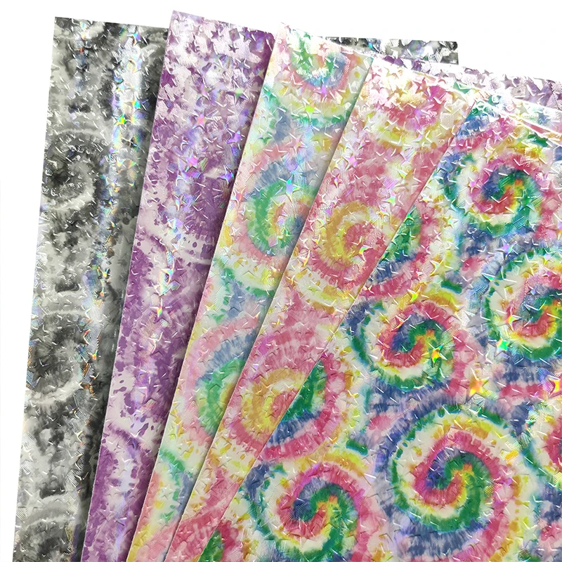 30*135 см Радужный тай-дай Калейдоскоп звезда тиснение искусственная кожа ткань