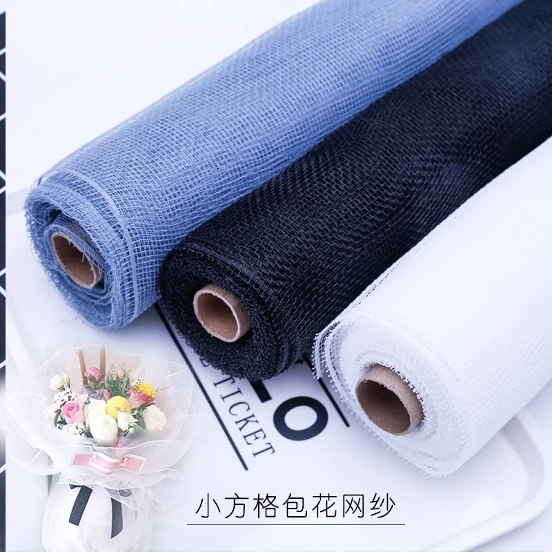 

52 см цветочный магазин пряжа Марля маленькая сетка обернутая Цветочная сетка Упаковка для банкета материал для свадебных украшений грубая сетка