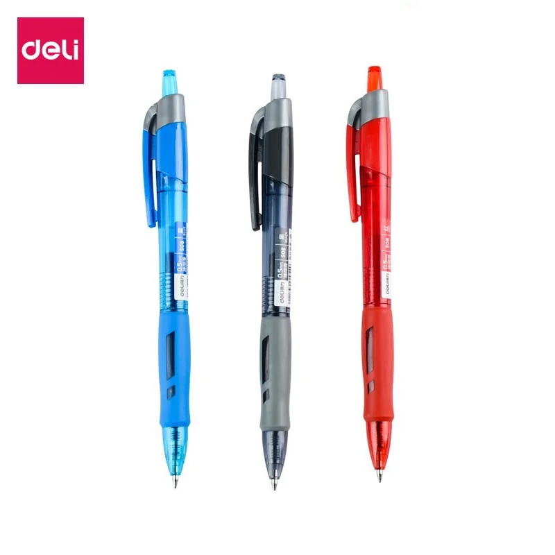 

Deli 1 PC Ballpoint Pens 0.5mm 4 Colors Smooth Writing Soft Grip Office School Stationery Writing Tool S08