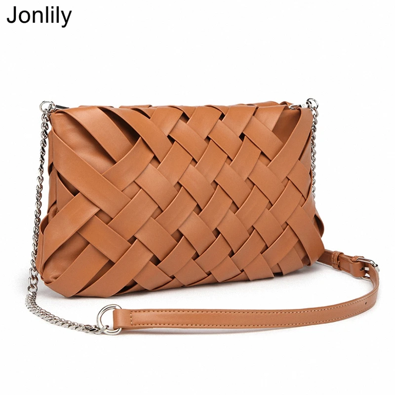 

Jonlily Women Woven Shoulder Bag Female Fashion Messenger Crossbody Bags Elegant Handbag Teens Daybag Daily Purse -KG682