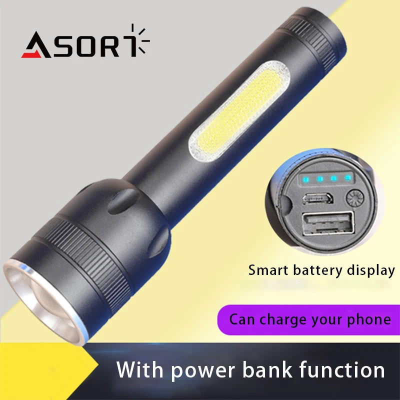 

Яркий фонарик высокой мощности с USB-зарядкой, Походное аварийное освещение для кемпинга, многофункциональный фонарь со встроенным аккумуля...