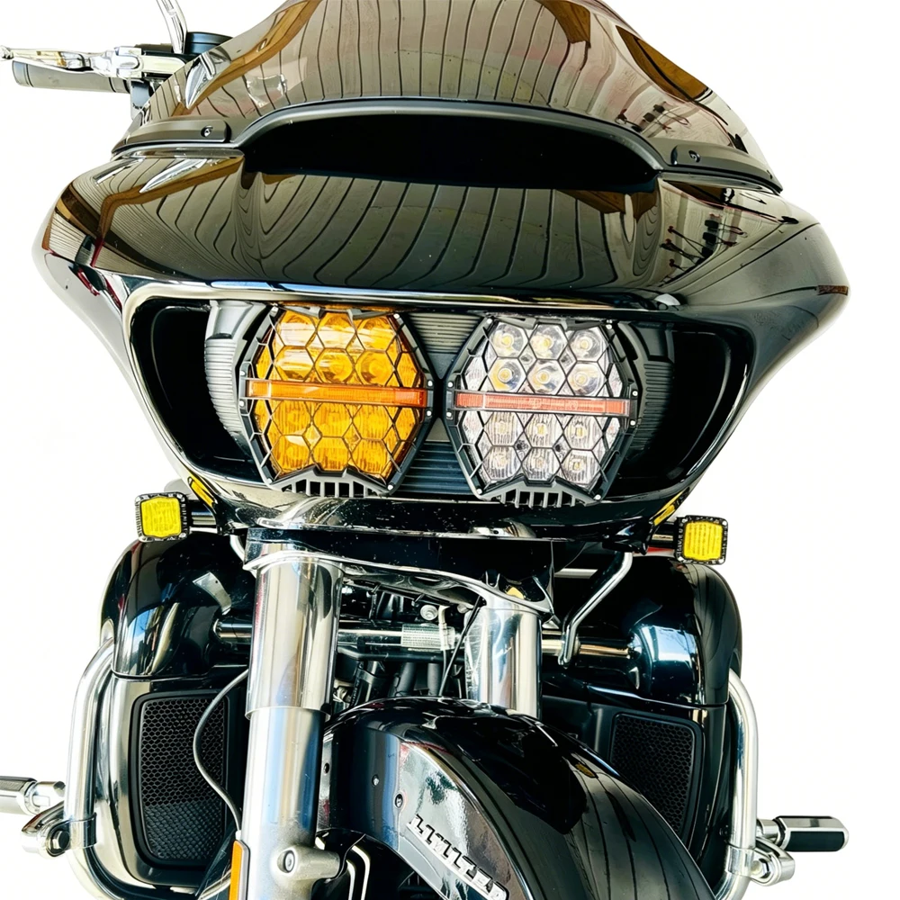 Фото Светодиодные передние указатели поворота Motorcycle Shark Demon для Harley Road Glide 2015-2023 Special Limited FLTRK Ultra CVO/SE FLTRUSE 3 FLTRT №5